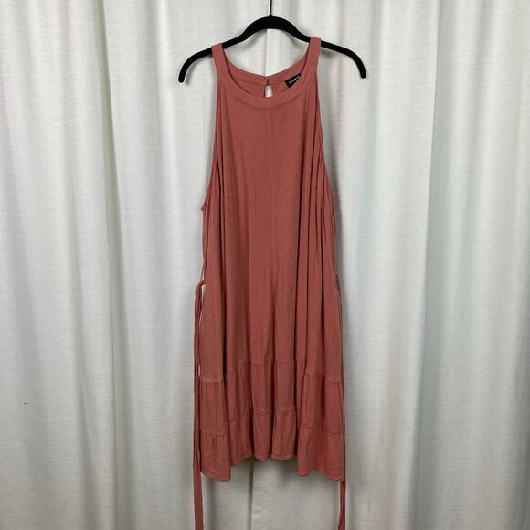 Torrid Beige Desert Sand Woven Tiered Mini Dress Sz.4 - Picture 6 of 16